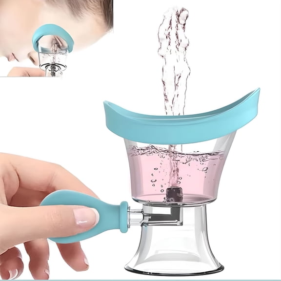XIRQI 2026 New Eye Wash Cup, Blue Eye Wash Bath Kit (Eye Drop Guide/Wash Cup), Silicone Eye Cup for Effective Eye Cleansing Dust Makeup Irritants, Soothing Tired Eyes