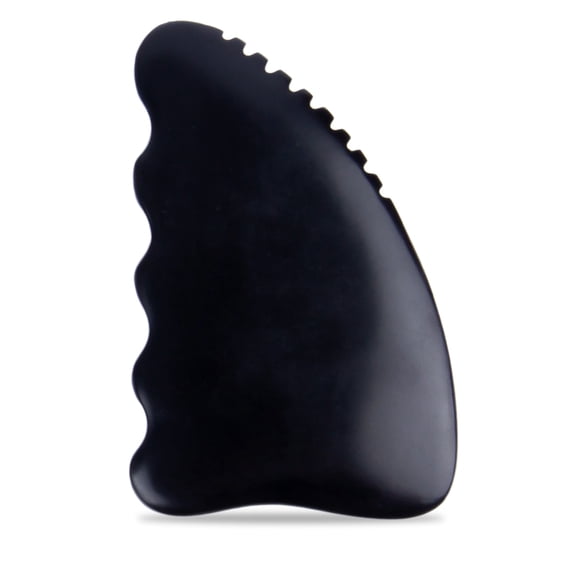 XIRQI 2026 New Gua Sha Facial Body Massage Tools,Unique 9-Edge Gua Sha Bian Stone,3D Gua Sha Stone with Ridges,Gentle Gua Sha Scraping Massage Tool Black