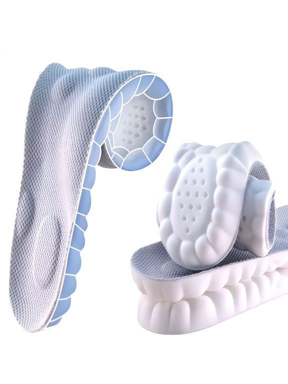 2026 New Insoles for Women and Men, Cloud Soles, Anti-Fatigue, Shock Absorption, Foot Pain Relief (Gray, L) for Walking, Running, Hiking, Daily Wear, Work, Sports Activities