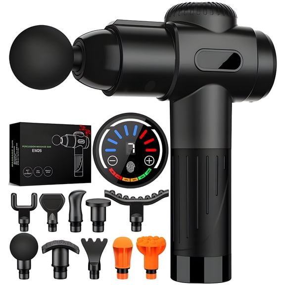 XIRQI 2026 New Massage Gun, Deep Tissue Back Massage for Athletes for Pain Relief, Percussion Massager with 10 Massage Heads Silent Brushless Motor, Black