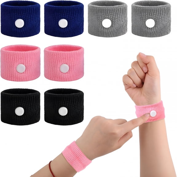 XIRQI 2026 New Motion Sickness Relief Bands,8Pcs Motion Travel Sickness Wristbands Natural Acupressure Nausea Relief Wristband for Pregnancy Morning Car Sea Flying Trip Dizziness Anxiety
