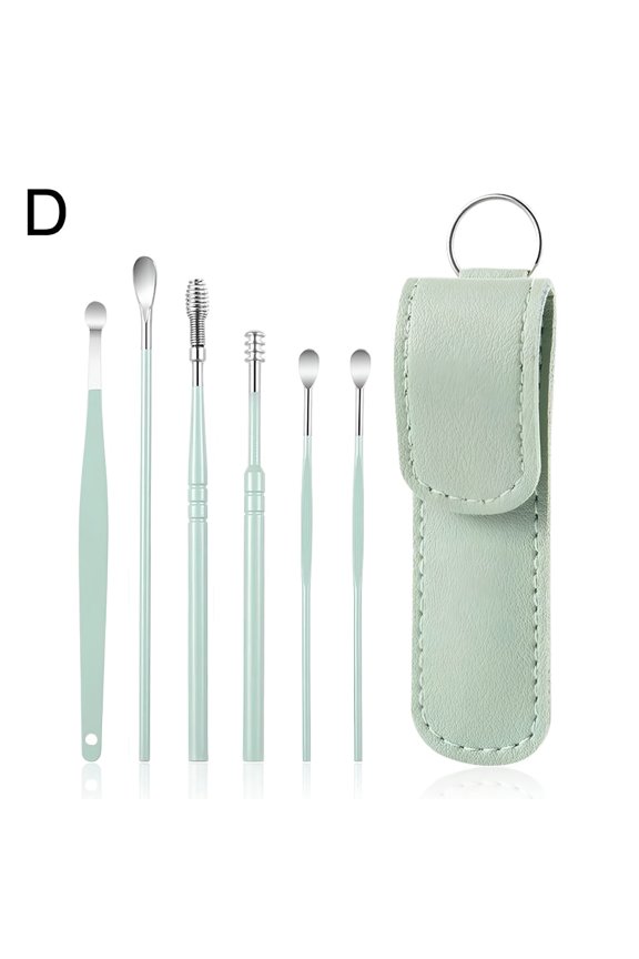 2026 New Multicolor Earwax Removal Kit,Ear Wax Removal 6-In-1 Ear Pick Tools Reusable Ear Cleaner,Steel Ear Pick Set with Keychain Box Utility,For Home,Travel,Hygiene,Personal Care