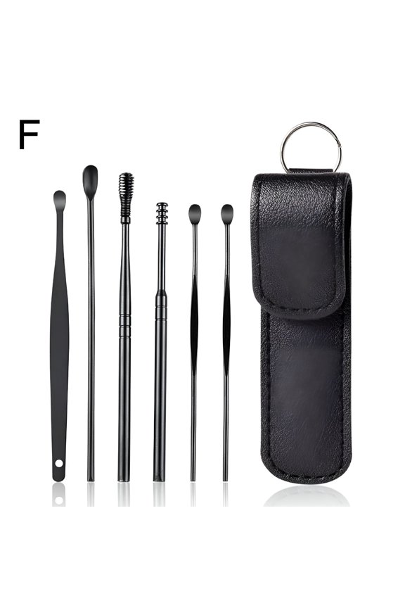 2026 New Multicolor Earwax Removal Kit,Ear Wax Removal 6-In-1 Ear Pick Tools Reusable Ear Cleaner,Steel Ear Pick Set with Keychain Box Utility to Use Ear Wax Removal Tool