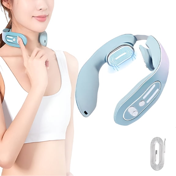 XIRQI 2026 New Neck Acupoints Lymphatic Massage Device,Intelligent Neck Massager with Heat,4 Modes 12 Levels Neck Massager