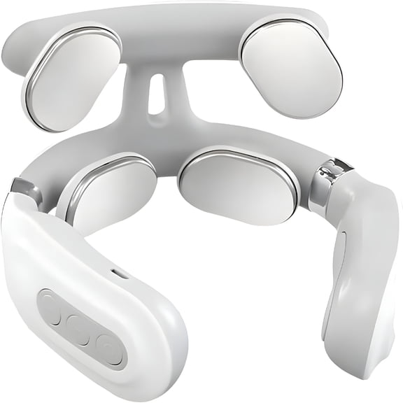 XIRQI 2026 New Neck Massager with Heat - Kneading,6 Modes & 15 Intensity Vagus Nerve Stimulator,Hands-Free Ergonomic Design for Deep Muscle Relaxation