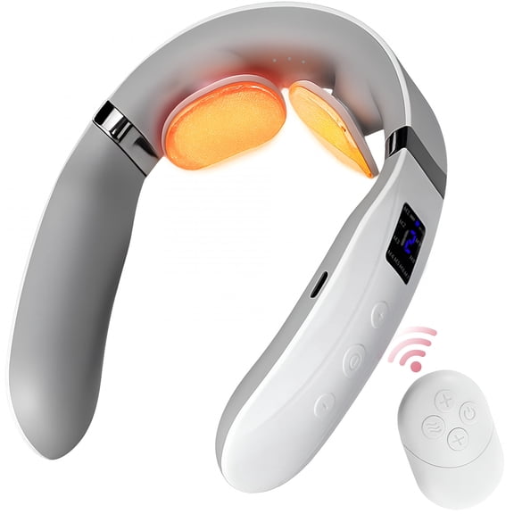 XIRQI 2026 New Neck Massager for Pain Relief Deep Tissue, Portable Neck Massager with Heat, Lymphatic Drainage with 10 Modes 16 Levels, Relaxation Gifts for Women Men Dad Mom