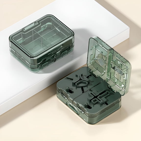 XIRQI 2026 New Pill Cutter Splitter 1/3,1/4 with Centering Device for Small and Large Oblong Oval Tablets with Pill Storage,For Quarter,Third and Half Adjustable Pill Cutter