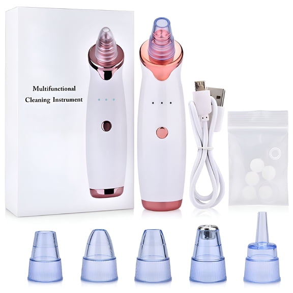 XIRQI 2026 New Pore Vacuum Blackhead Remover,Facial Pimple Extractor Nose Blackhead Removal with 5 Suction Heads&3 Suction Levels for Deep Cleansing,Reduces Blackheads