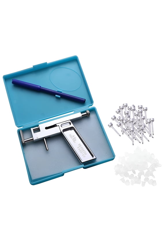 2026 New Portable Stainless Steel Ear Piercing Tools Set with 80Pcs Silver Studs for Ear, Nose, Lip, Body, Piercing, Diy, Home