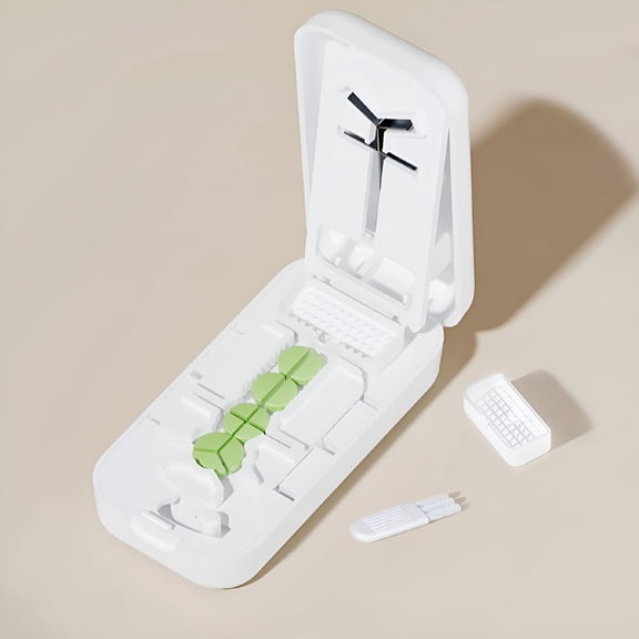 XIRQI 2026 New Professional Pill Cutter with Centering Device Safety Blade for Small and Large Tablets,Works for 1/4,1/3 and 1/2 for Home,Travel,Clinic,Pharmacy