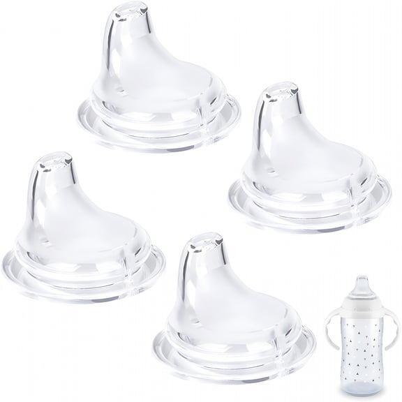 XIRQI 2026 New Replacement Silicone Spout for Sippy Cups,Soft Transition Spout,Leak-Proof,Bpa-Free,Easy to Clean Medium Flow for Toddler, Baby, Travel, Home (4 Pack)