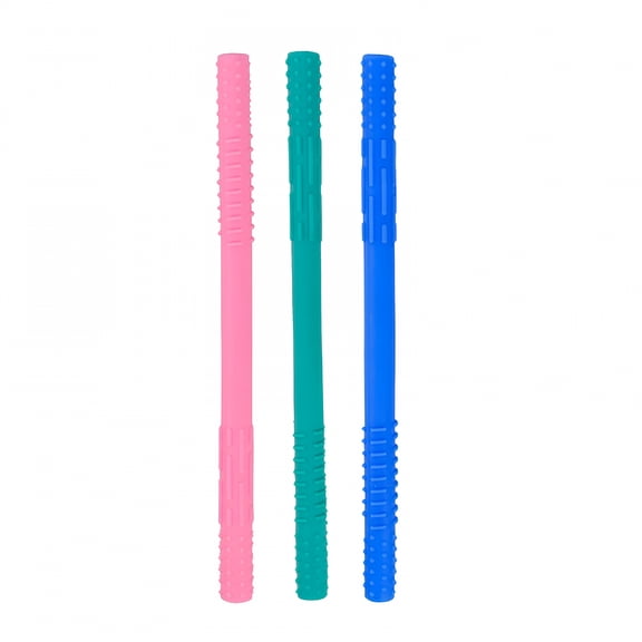 XIRQI 2026 New Silicone Baby Children Molar Rods Complementary Food Straws Food-Grade Silicone Beverage Straws for Sensory Kids with Chewing Or Other Special Needs