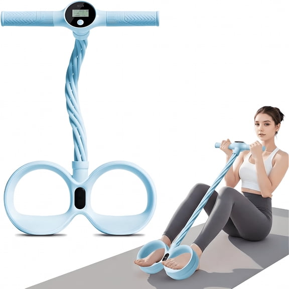 XIRQI 2026 New Smart Foot Pedal Resistance Band, Six-Tube Design, with Digital Counter and Handles, Tear-Resistant and Non-Deforming, Suitable for Full Body Stretching