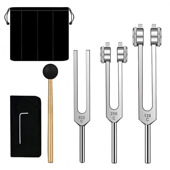 XIRQI 2026 New Tuning Forks Set-128 Hz,256 Hz,512 Hz,Tuning Forks Perfect for Healing,Chakra,Sound Therapy,Keep Body,Mind and Spirit