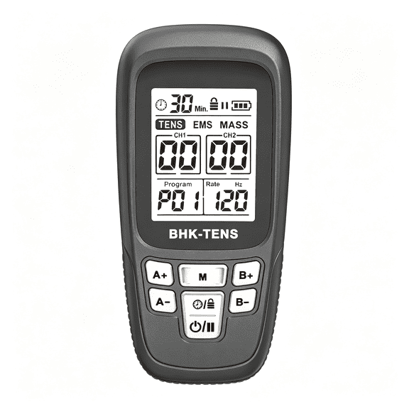 XIRQI 24 Modes Tens Unit Muscle Stimulator with 8 Electrode Pads, Professional 3-In-1 Electronic Pulse Massager with 2-150Hz Rate, 40 Levels, 90Mins Timer, Ems Tens Machine for Pain Relief Therapy