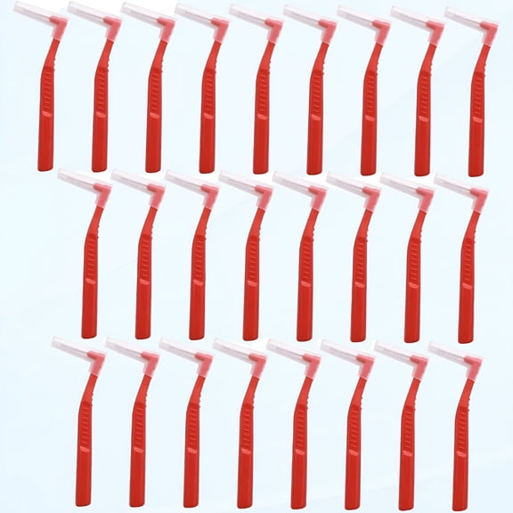 XIRQI 25 Pcs Interdental Angle Brushes,Reusable Dental Hygienicers,Oral Dental Hygiene Brush,Dental Toothpick Floss for Braces,Tooth Hygienicing Tool (Multi-Colored)