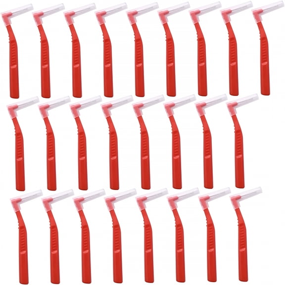 XIRQI 25 Pcs Interdental Angle Brushes,Reusable Dental Hygienicers,Oral Dental Hygiene Brush,Dental Toothpick Floss for Braces,Tooth Hygienicing Tool (Multi-Colored)
