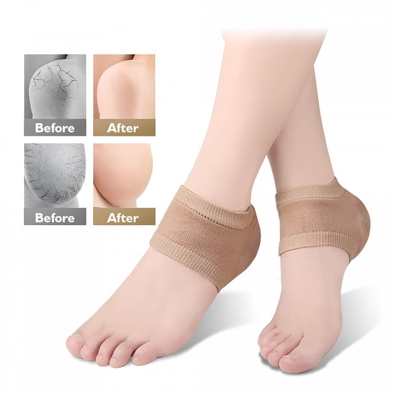 XIRQI 2PCS Gel Moisturizing Heel Socks Spa Sock For Foot Care Gel Heel Socks For Dry Cracked Dry Feet Skin Gel Heel Repair Socks Tools