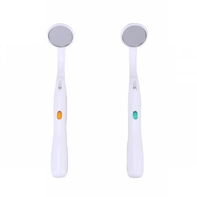 XIRQI 2026 New 2Pcs Mirror Mouth Tooth Inspection Mirror with Bright Led Light for Dental Care (Green and Orange)