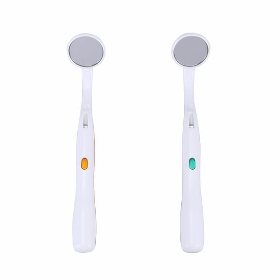XIRQI 2026 New 2Pcs Mirror Mouth Tooth Inspection Mirror with Bright Led Light for Dental Care (Green and Orange)