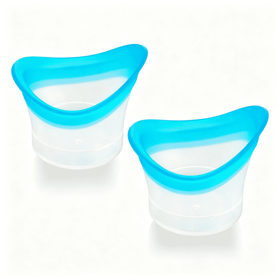 XIRQI 2Pcs Eye Wash Cup Eye Wash Cleaner Kit Silicone Eyes Cleaning Cup for Rinse Portable Care Tool Transparent with Storage Container for Quick Relief Tired Dust Cleaning Makeup Irritants