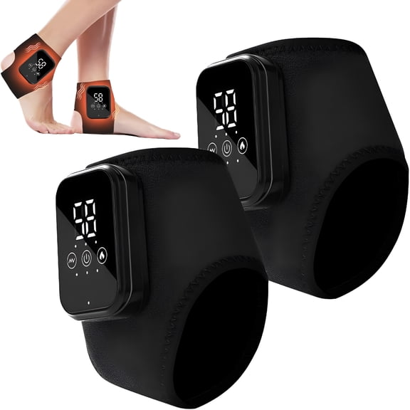 XIRQI 2026 New 2Pcs Foot Massager with Smart Timer,3-In-1 Portable Vibrating Heated Feet Massagers for Neuropathy Pain Relief & Ankle Relaxation & Blood Circulation for Home Office Travel (Black)