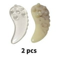thumbnail image 1 of XIRQI 2Pcs Gua Sha Moon Shape Guasha Relieve Headache Naturopathy Gua Sha Facial Tools,White&Beige, 1 of 4