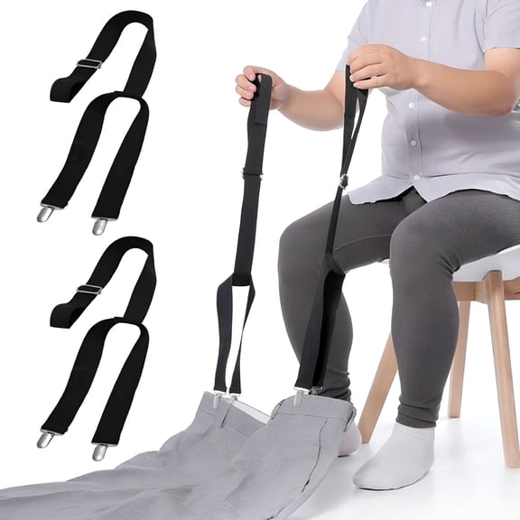 XIRQI 2Pcs Metal Clip Dressing Aid Assistive Devices for Elderly Disability Aid Clip And Pull Dressing Aid Handicap Accessories for Daily Living Dressing Stick for Elderly Adjustable 26-41 Inches