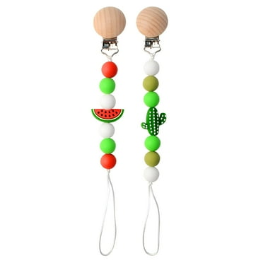 XIRQI 2Pcs Pacifier Clip,Multipurpose Use Pacifier Holder,Cute Leaf Shape Binky Clips