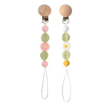XIRQI 2Pcs Pacifier Clip,Perfect Baby Gift Pacifier Holder,Secure Anti-Drop Design Binky Clips