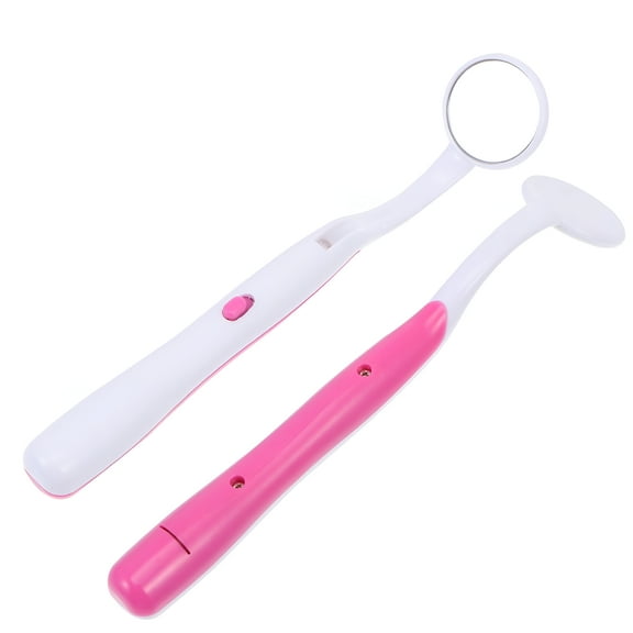 XIRQI 2pcs Dental Mirror With Light Anti Fog Mouth Mirror Teeth Inspection Mirror
