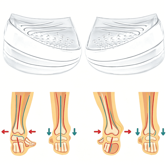 XIRQI 3 Layers Adjustable Heel Wedge Inserts for Supination&Pronation Correction,Adhesive Medial&Lateral Heel Insoles for Bow Legs,Knee Pain,Foot Alignment(L: W 7-11,M 7-10,Crystal)