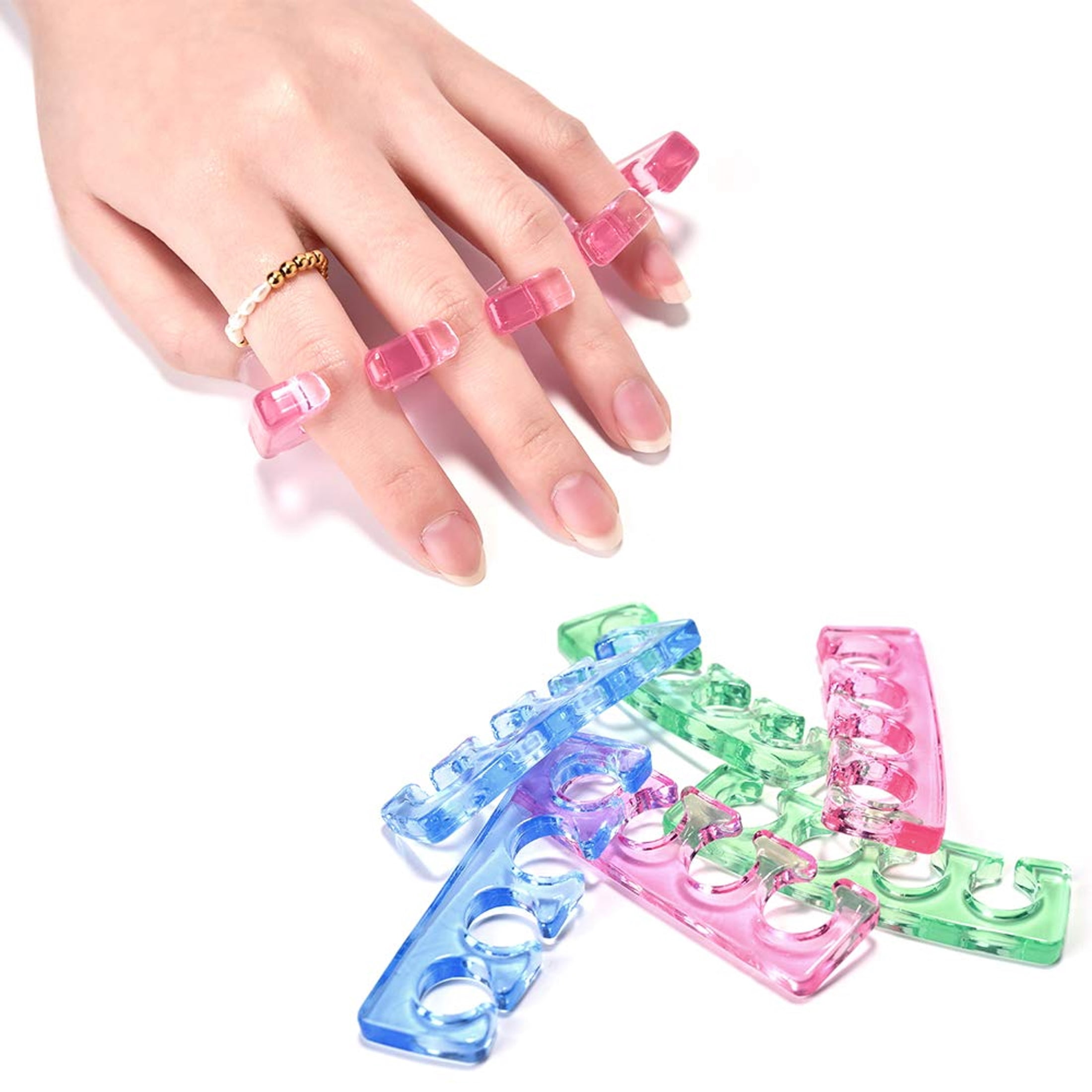 XIRQI 3 Pairs/Set Silicone Toe Separator Nail Art Manicure Finger Feet ...