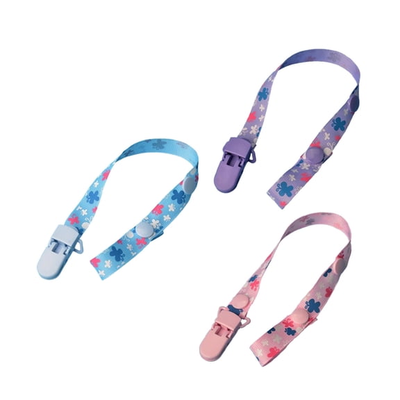XIRQI 3 Pcs Pacifier Clip, Universal Baby Binky Holder