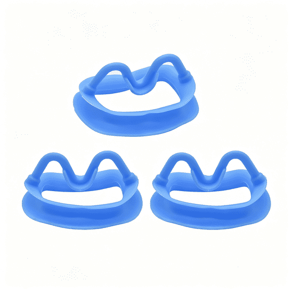 XIRQI 3 Pcs Silicone Mouth Opener,Dental Cheek Retractor for Teeth Whitening,Reusable Intraoral Lip Retractor (Blue)