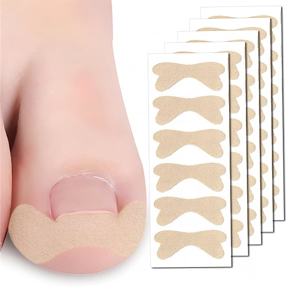 XIRQI 30 Pcs Toenail Correction Patches, Professional Ingrown Nail Corrector with Herbal Formula, Painless Foot Care Tool