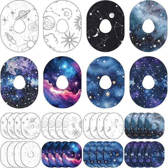 XIRQI 32 Pack Adhesive Patches Compatible with G7, Cgm Patches, Adhesive Tape Stickers, Sensor Covers Waterproof Sweat Proof Flexible Breathable Pre-Cut, Long Lasting(Oval)