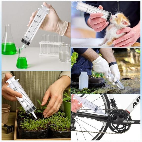 XIRQI 4-Pack 100Ml Plastic Syringes Multi-Purpose Measuring&Dispensing Syringe Tools for Liquids,Oils,And More