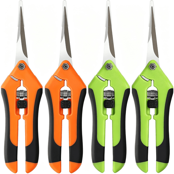 XIRQI 4 Pack Pruning Shears, 6.5" Garden Scissors Gardening Hand Pruning Snips with Straight Stainless Steel Precision Blades for Gardening Flower Plant Precise Trimming and Pruning Maintenance