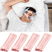 XIRQI 4 Pack Satin Cpap Mask Strap Covers, Silk Cpap Strap Cushion Pads, Cpap Face Protector, Universal Reusable Headgear Strap Covers for Reducing Red Marks Pink