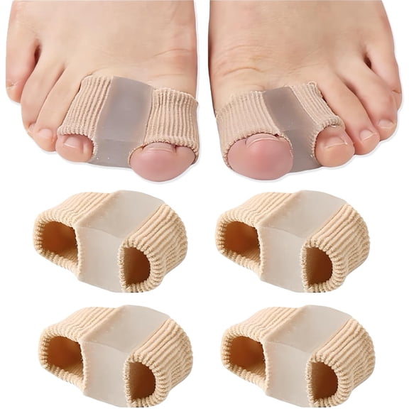 XIRQI 4 Packs Bunion Corrector Toe Separators for Overlapping Toes Women&Men,Gel Toe Spacers with 2 Loops for Feet,Hammer Toe Straightener for Big Toe
