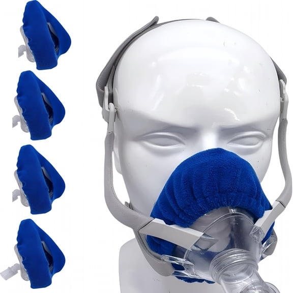 XIRQI 4 Packs Cpap Mask Liners Compatible with Small Size Full Face Mask,Soft And Breathable Reduce Pressure Performance That Keeps Them Comfortable (Blue)