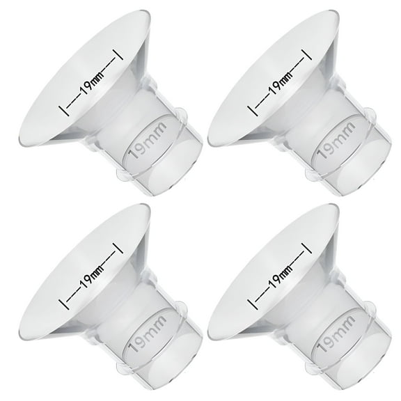 XIRQI 4 Pcs 19mm Breast Pump Flange Inserts Sizing Kit Compatible with Breast Pump 24mm Shields/Flanges, Reduce 24mm Nipple Tunnel Down to 19 mm