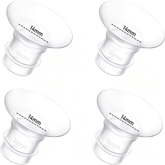 XIRQI 4Pcs Breast Pump Flange Insert 14Mm Compatible with Momcozy Medela Elvie/Lansinoh P10 Breast Pump,Fit for Momcozy M5/M9/M6/V2 Pro E10 S1 S1 Pro