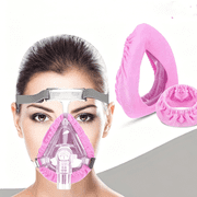 XIRQI 4Pcs Cpap Mask Liners Lightweight - Soft Cushion Cover Compatible with Full Face Masks - Washable,Reusable,Breathable Fabric for Sleeping Pink