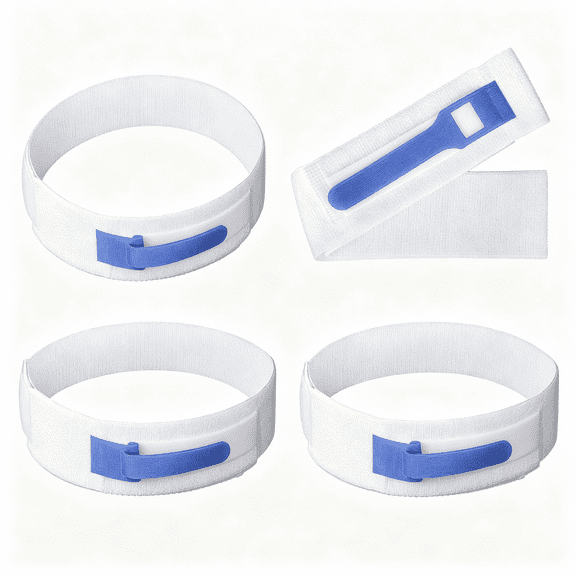 XIRQI 4Pcs Foley Catheter Leg Straps,24.8X1.97" Anti Slip Polyester Urinary Catheter Holder Legband Band for Drainage Bag Secure Tube Stabilization Securement Device and Comfortable Wear Supplies