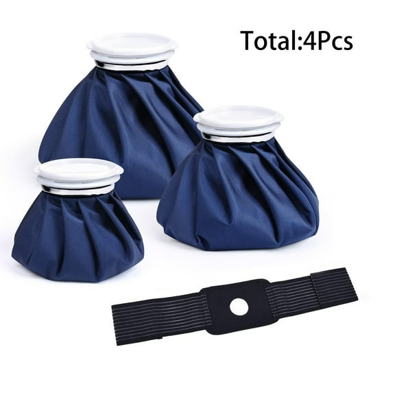 XIRQI 4Pcs Ice Bags for Injuries,Ice Bags of PVC Material,Ice Bag of Soft Cover,Leak-Proof Cap Pain Relief & Muscle Soreness 400ml,Blue