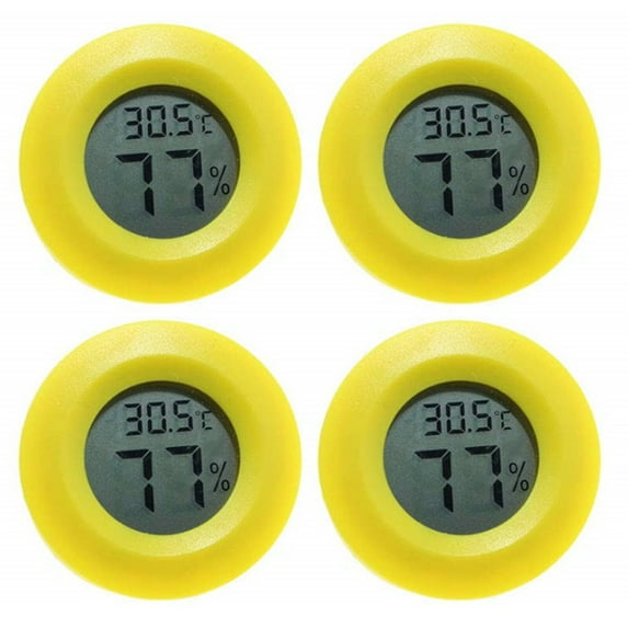 XIRQI 4Pcs Indoor Outdoor Thermometer Wireless Accurate Temperature Humidity Meter Available In Different Colors to Suit Your Taste Digital Thermometer,Yellow