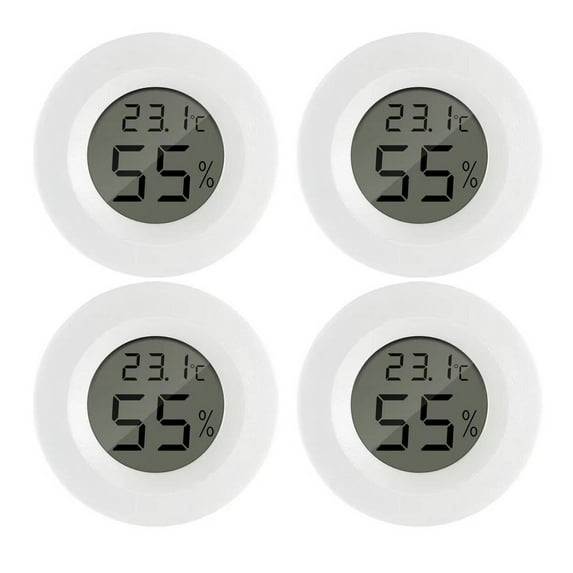 XIRQI 4Pcs Indoor Outdoor Thermometer Wireless Great for Reptile Pet Enclosures Humidity Meter Helps Fine-Tune Humidifier Digital Thermometer,White