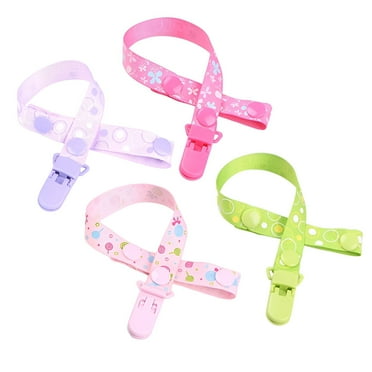 XIRQI 4Pcs Pacifier Clip,Anti-Loss Design for Secure Attachment Pacifier Holder,Cute Design to Attract Baby Binky Clips